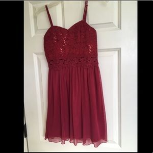 Junior's red mini dress